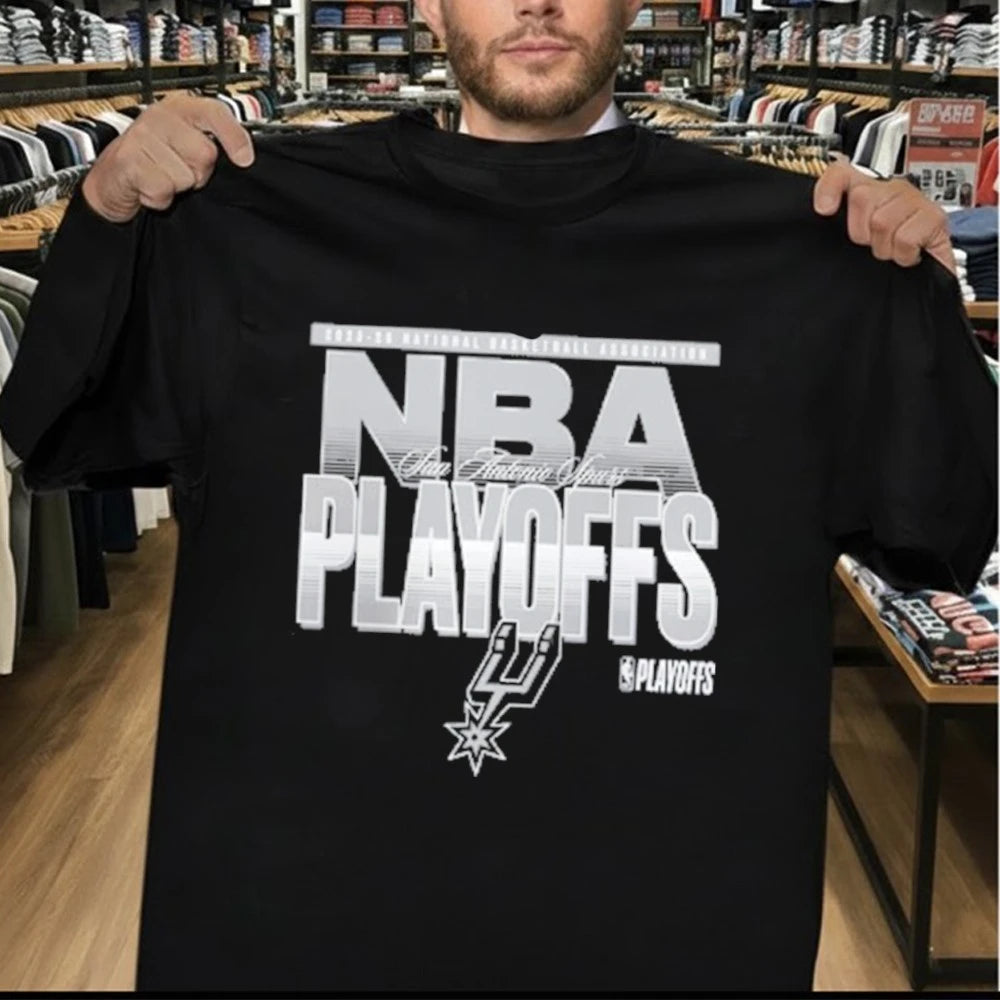 San Antonio Spurs Black 2026 NBA Playoffs T-Shirt