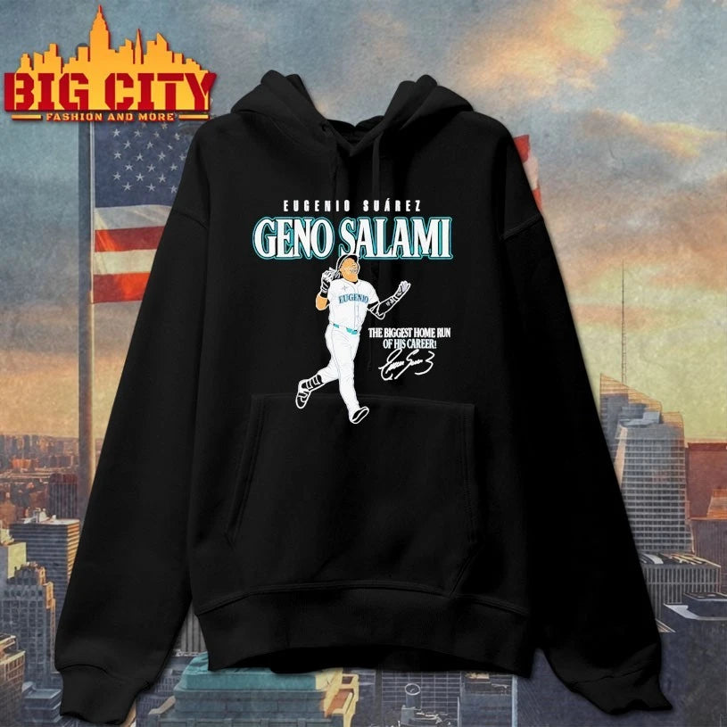Seattle Mariners Eugenio Suarez Genoa Salami The Biggest Home Run Of His Career Signature Shirt