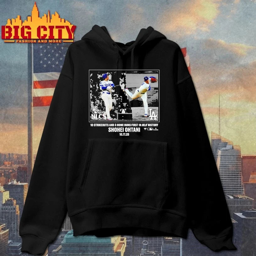 Shohei Ohtani Los Angeles Dodgers 2025 MLB Postseason 10 strikeouts and 3 home runs first in MLB history shirt