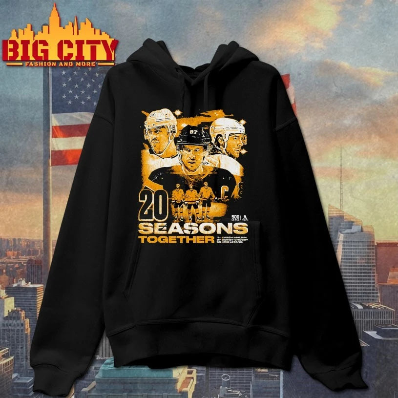 Sidney Crosby Kris Letang &amp; Evgeni Malkin Pittsburgh 20 Seasons Shirt