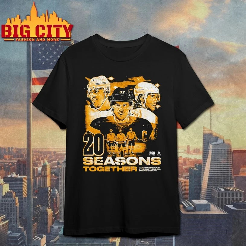 Sidney Crosby Kris Letang &amp; Evgeni Malkin Pittsburgh 20 Seasons Shirt