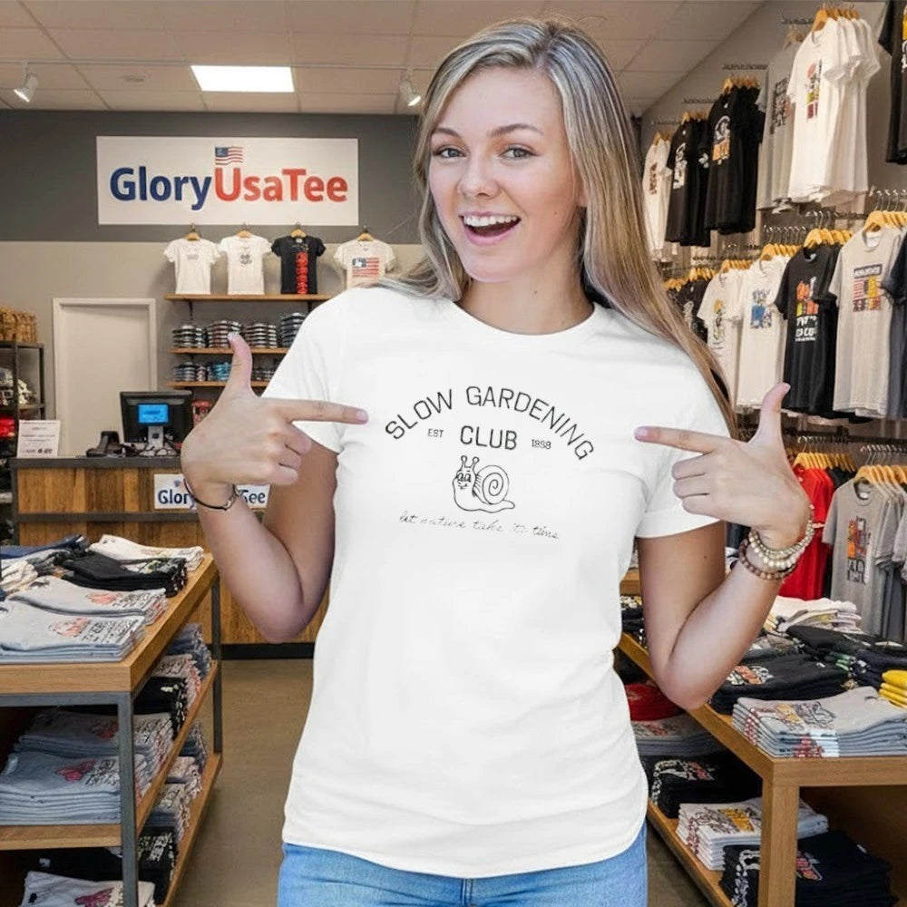 Slow Gardening Club Let Nature Take Its Time Embroidered Shirt