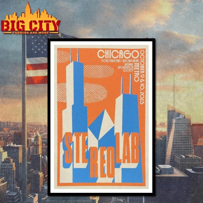Stereolab Chicago, IL 9 + 10 Oct 2025 Poster shirt