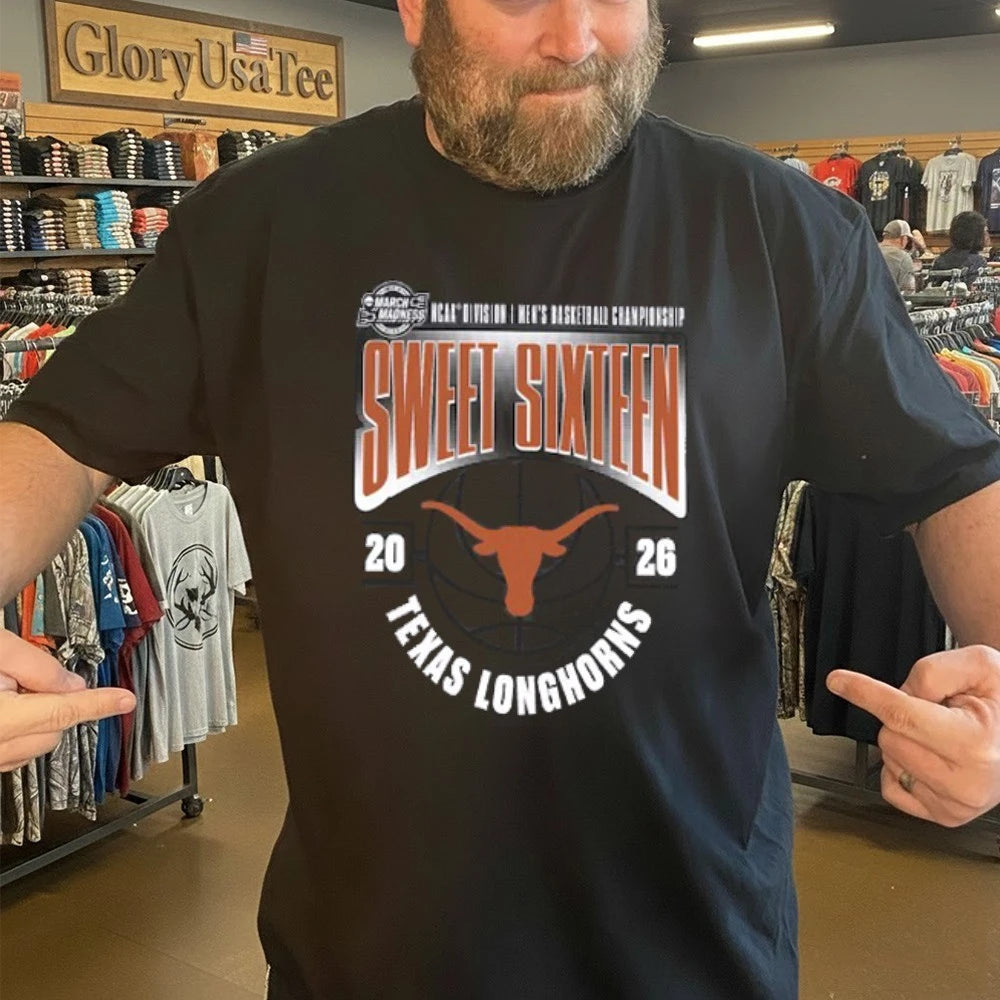 Texas Longhorns 2026 NCAA Men’s Basketball Tournament March Madness Sweet 16 T-Shirt
