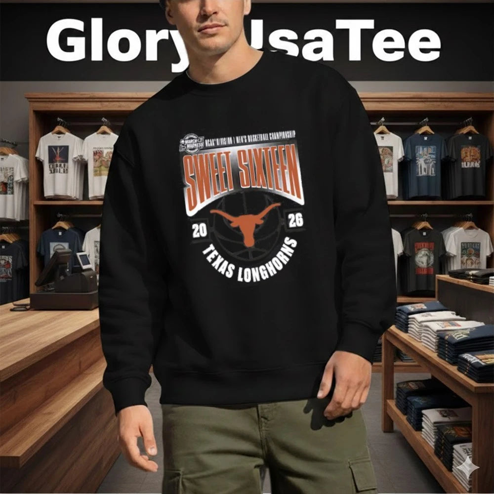 Texas Longhorns 2026 NCAA Men’s Basketball Tournament March Madness Sweet 16 T-Shirt