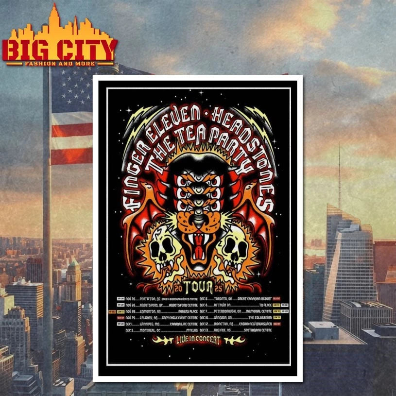 The Tea Party x Headstones x Finger Eleven Fall Tour 2025 Poster Shirt