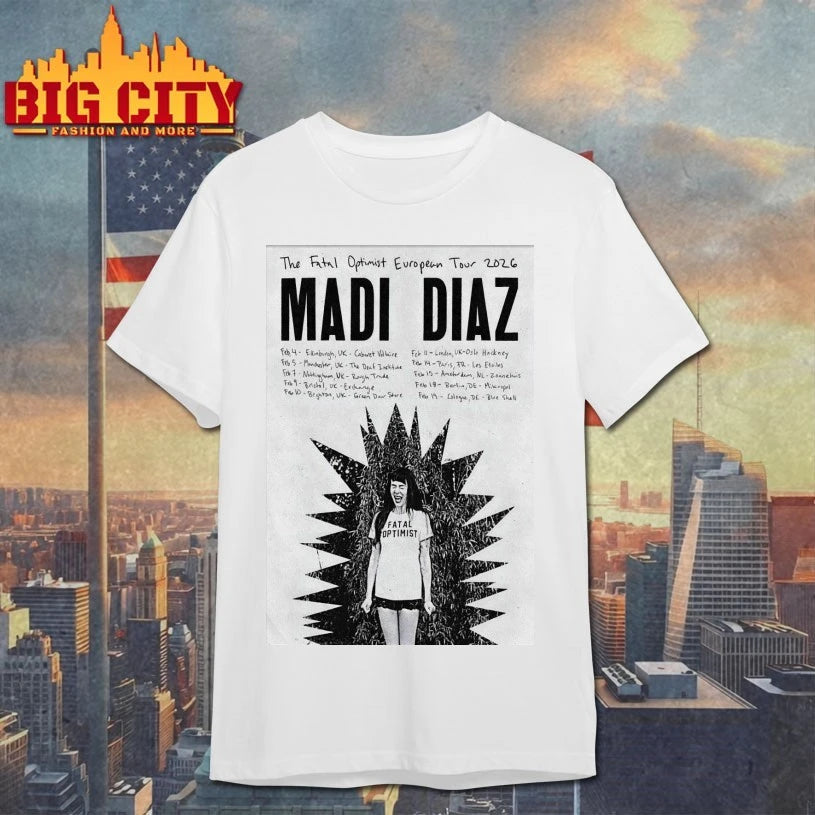 Top Madi Diaz 2026 The Fatal Optimist European Tour Poster shirt