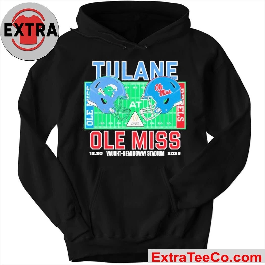 Tulane vs. Ole Miss 2025 College Football Playoff University Football Playoffs at Vaught-Hemingway Stadium Logo Shirt