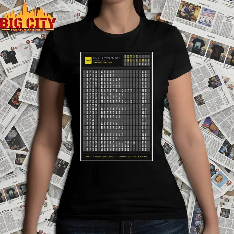 Umphrey’s McGee Sky’s The Limit Tour 2026 Poster shirts
