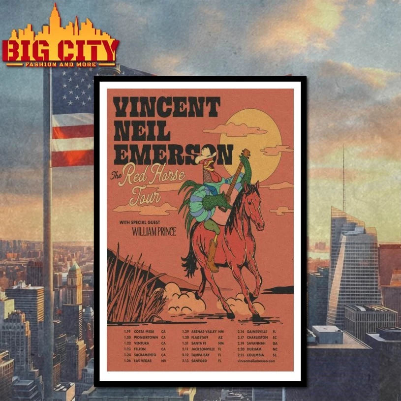 Vincent Neil Emerson The Red Horse Live Tour 2026 Poster Shirt