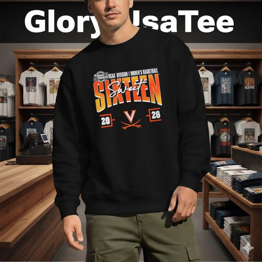 Virginia Cavaliers Women’s 2026 NCAA Women’s Basketball Tournament March Madness Sweet 16 Shirt