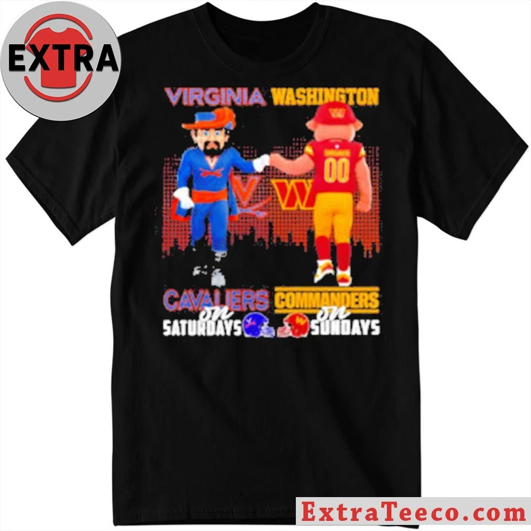 Virginia Cavaliers on Saturdays x Washington Commanders on Sundays Mascot city and logo shirt