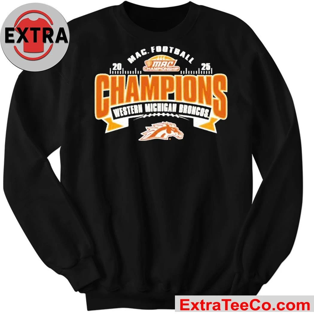 Western Michigan Broncos 2025 MAC Football Conference Champions Logo Shirt
