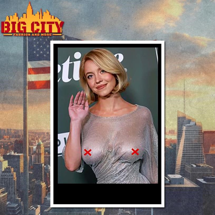 sydney sweeney see thru glamorous wet shirt