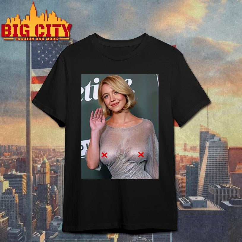 sydney sweeney see thru glamorous wet shirt